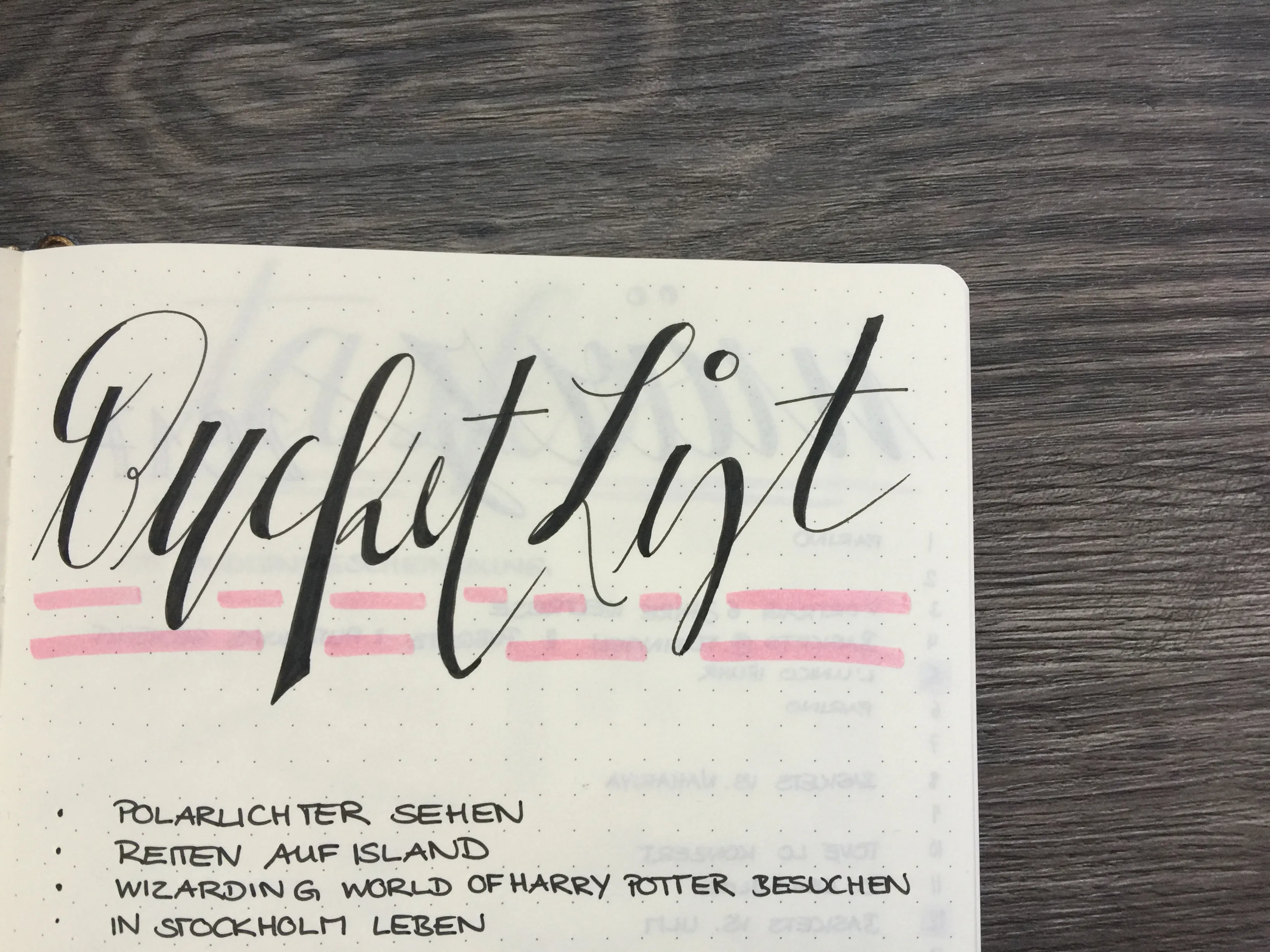 Bullet Journal Listen Bucket List