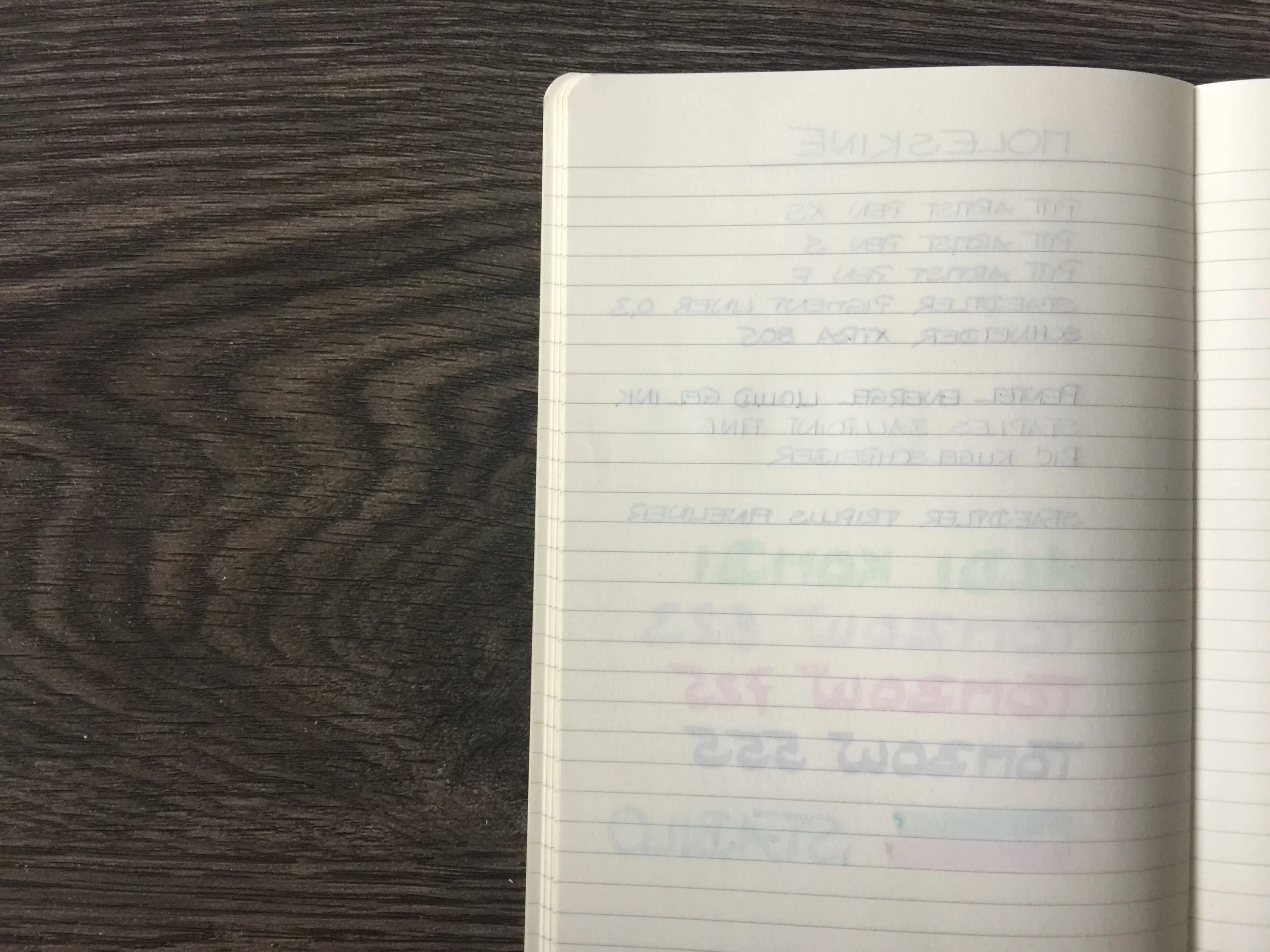 Moleskine Notizbuch Bullet Journal hinten
