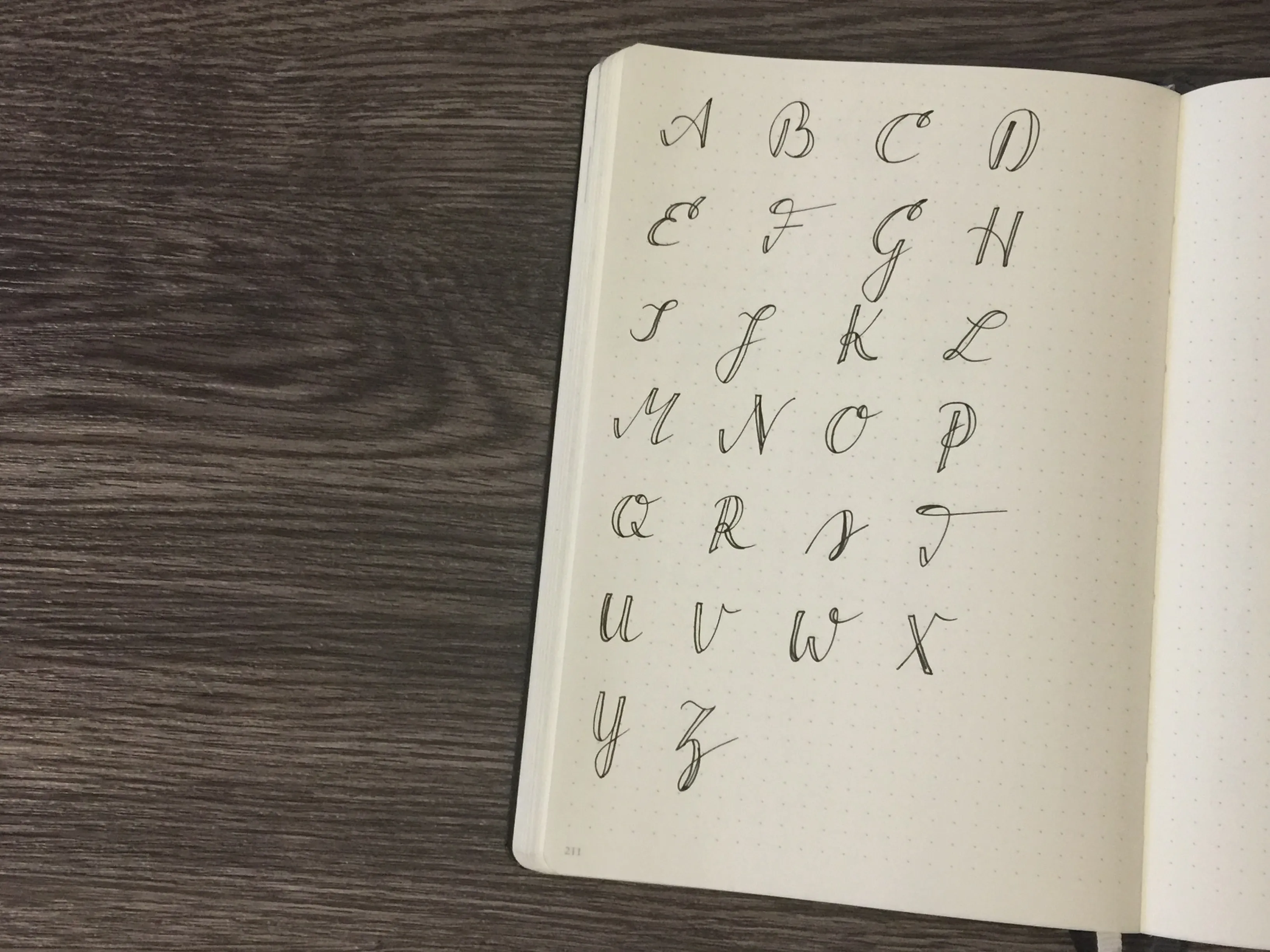 Bullet Journal Faux Calligraphy Großbuchstaben Schritt 2