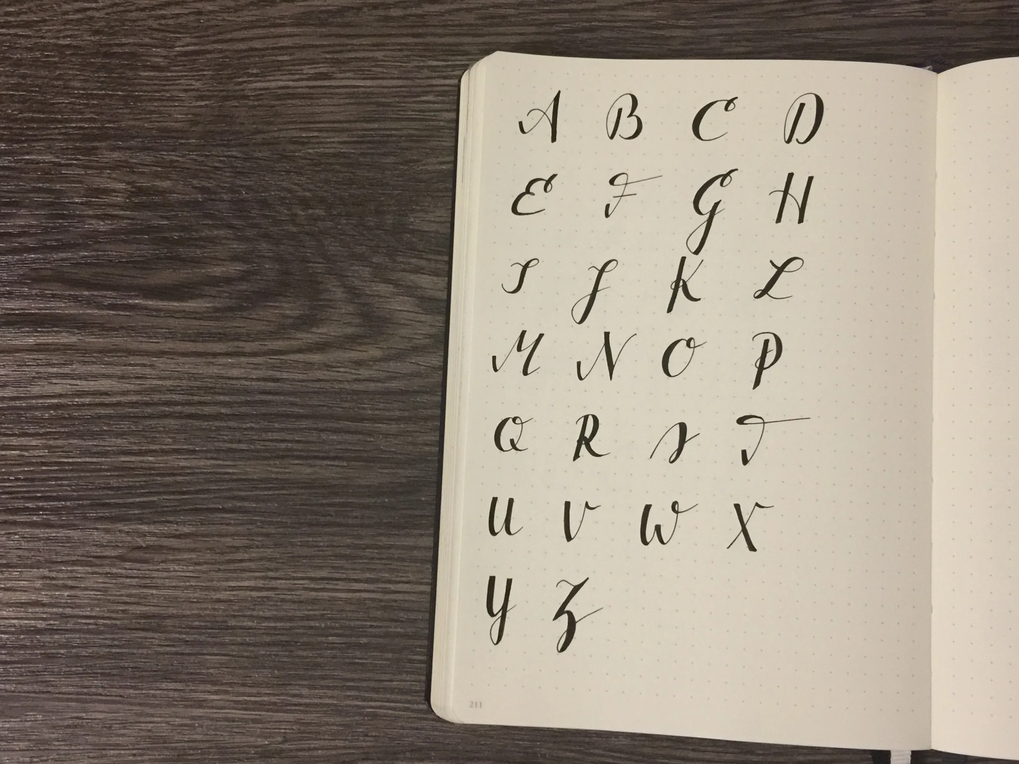Bullet Journal Faux Calligraphy Großbuchstaben Schritt 3