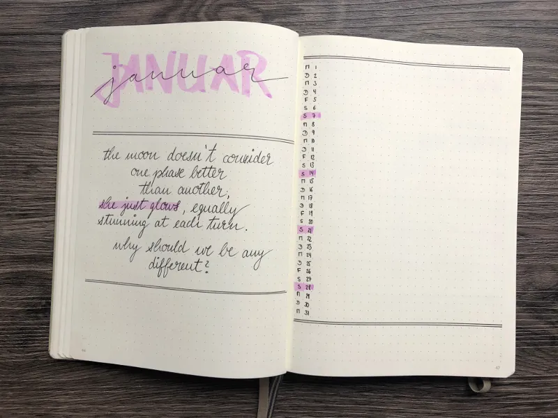 Monatsübersicht Januar Kalender