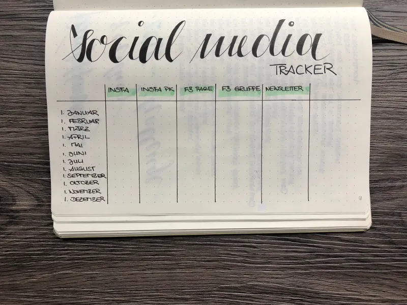 Monatsübersicht Januar Social Media