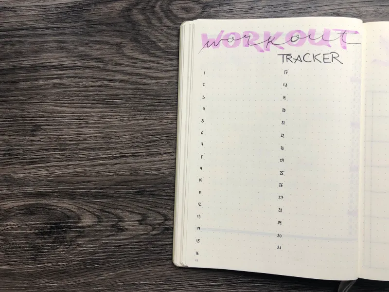 Monatsübersicht Januar Workout