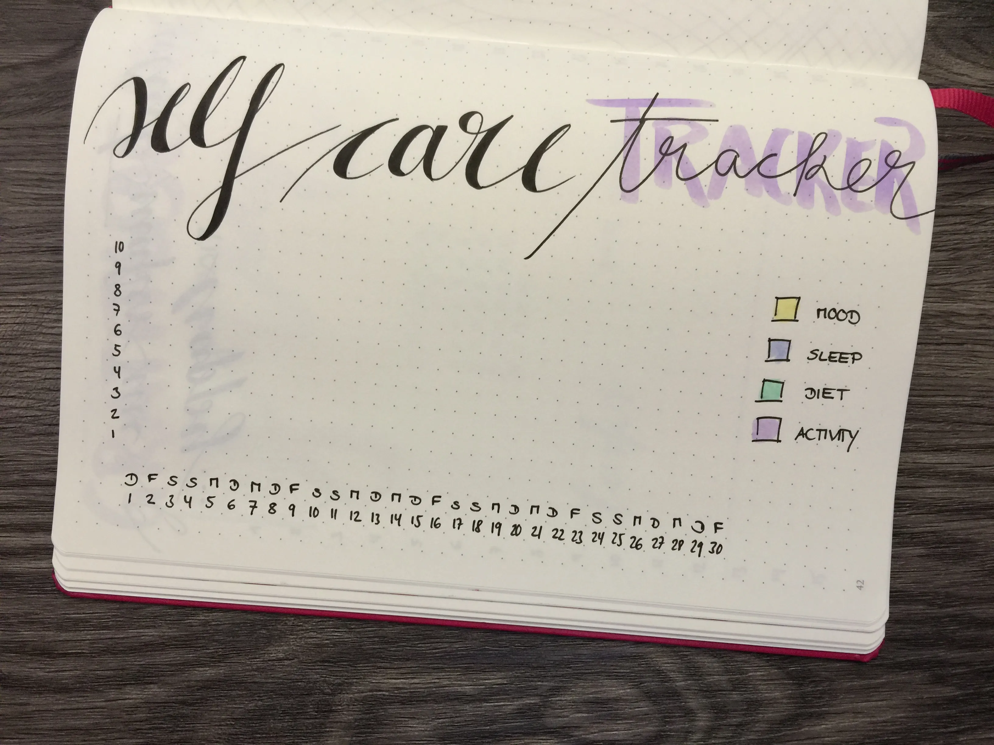 Bullet Journal Monatsübersicht Juni 2017 Self Care Tracker