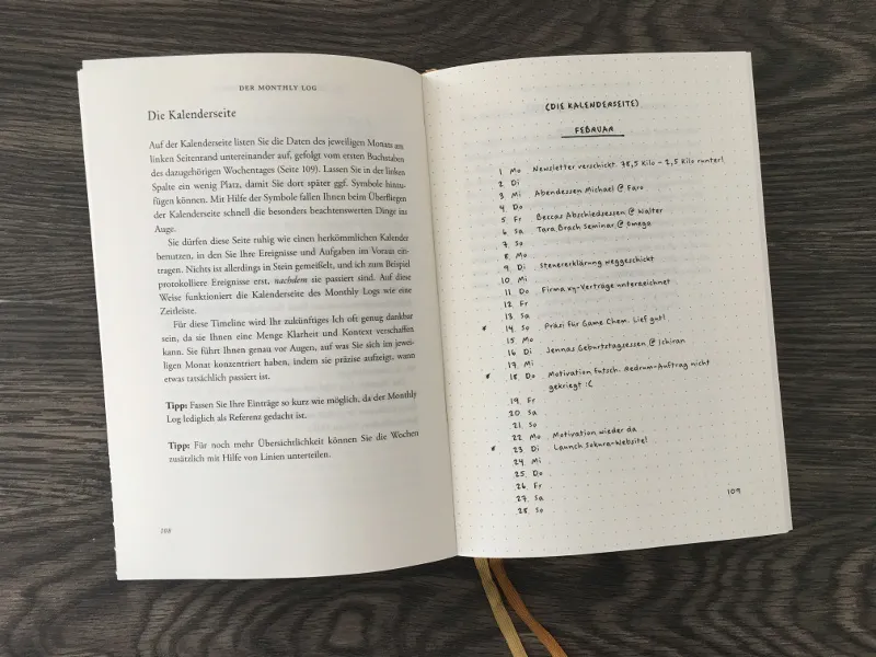 Bullet Journal Monatsübersicht