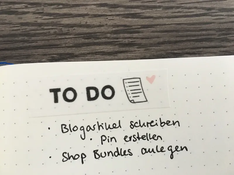 Bullet Journal Tricks: Washi Tape als Überschrift Ersatz