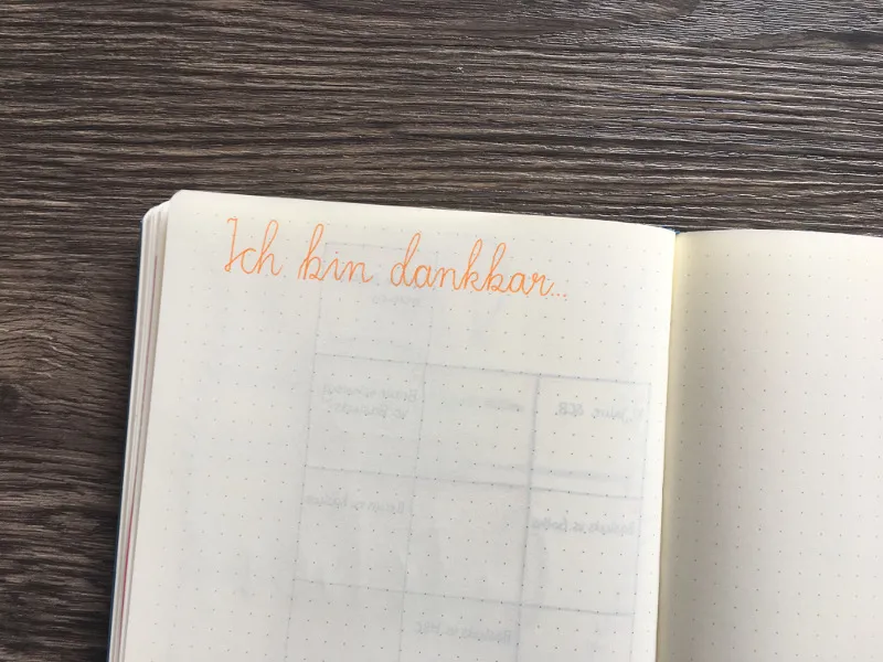 Leeres Gratitude Log in der Bullet Journal Monatsübersicht Oktober 2017
