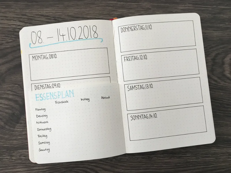 Bullet Journal Tricks: Dutch Door in der Wochenübersicht