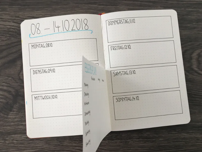 Bullet Journal Tricks: Dutch Door in der Wochenübersicht