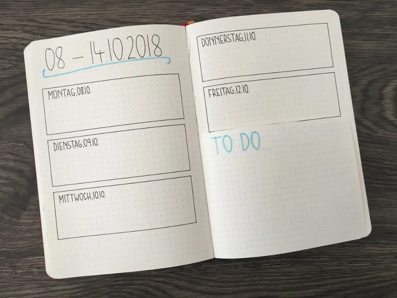 Bullet Journal Tricks: Dutch Door in der Wochenübersicht