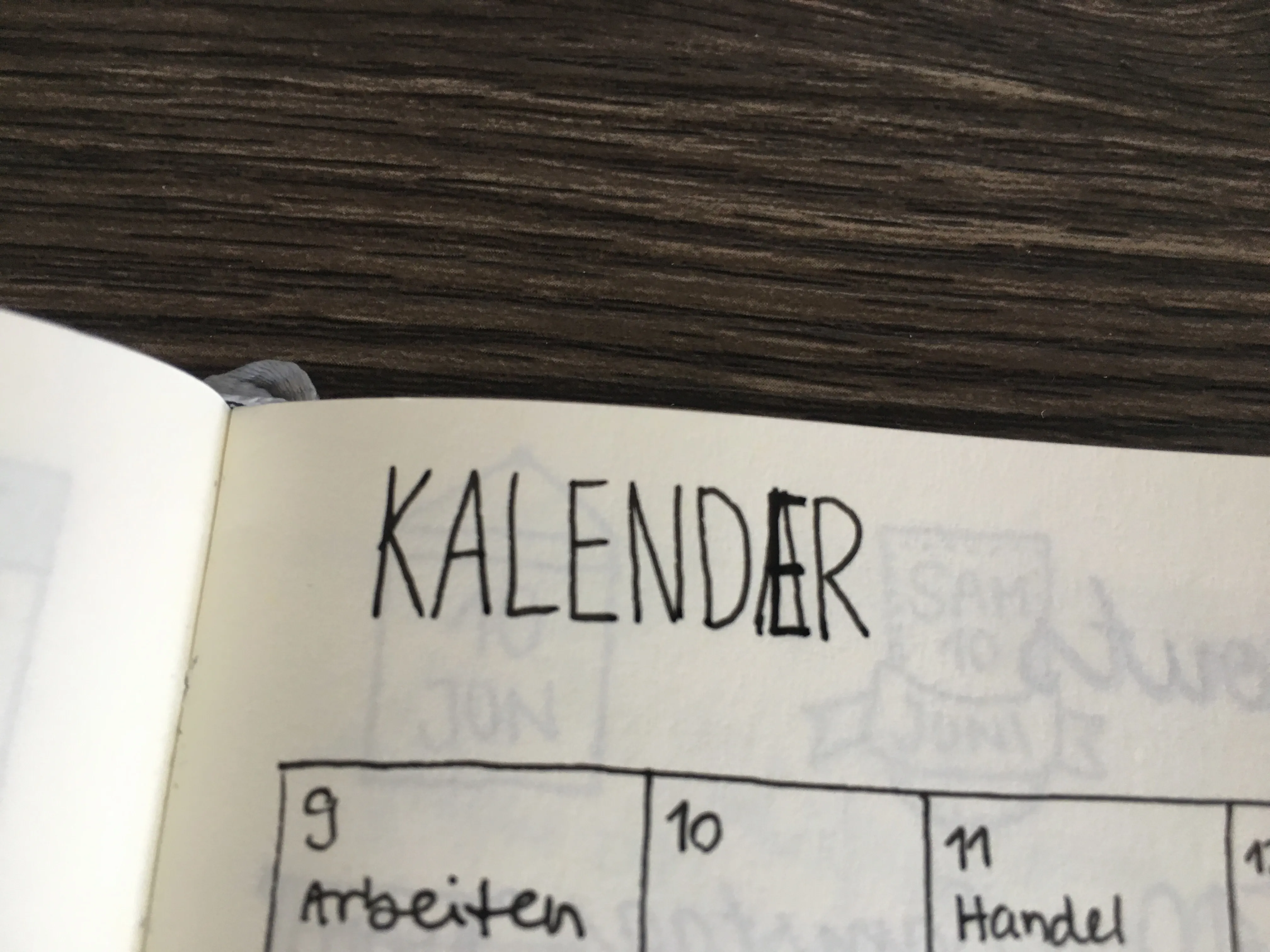 Verschrieben beim Wort Kalender