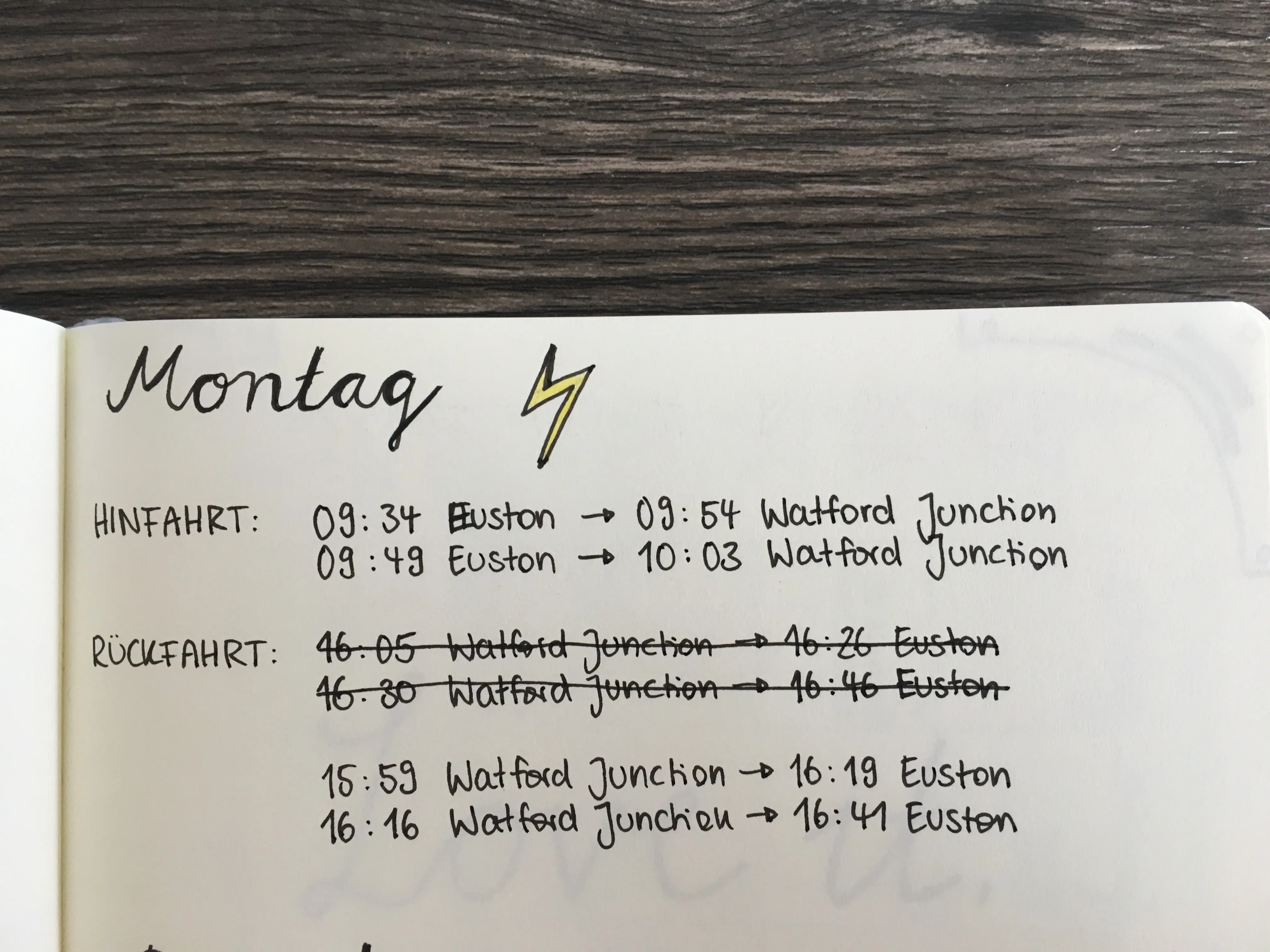 Bei der Planung für London verschrieben