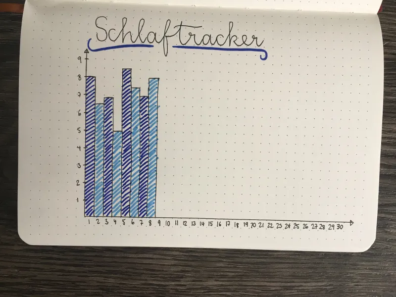 Bullet Journal Schlaftracker: Stunden