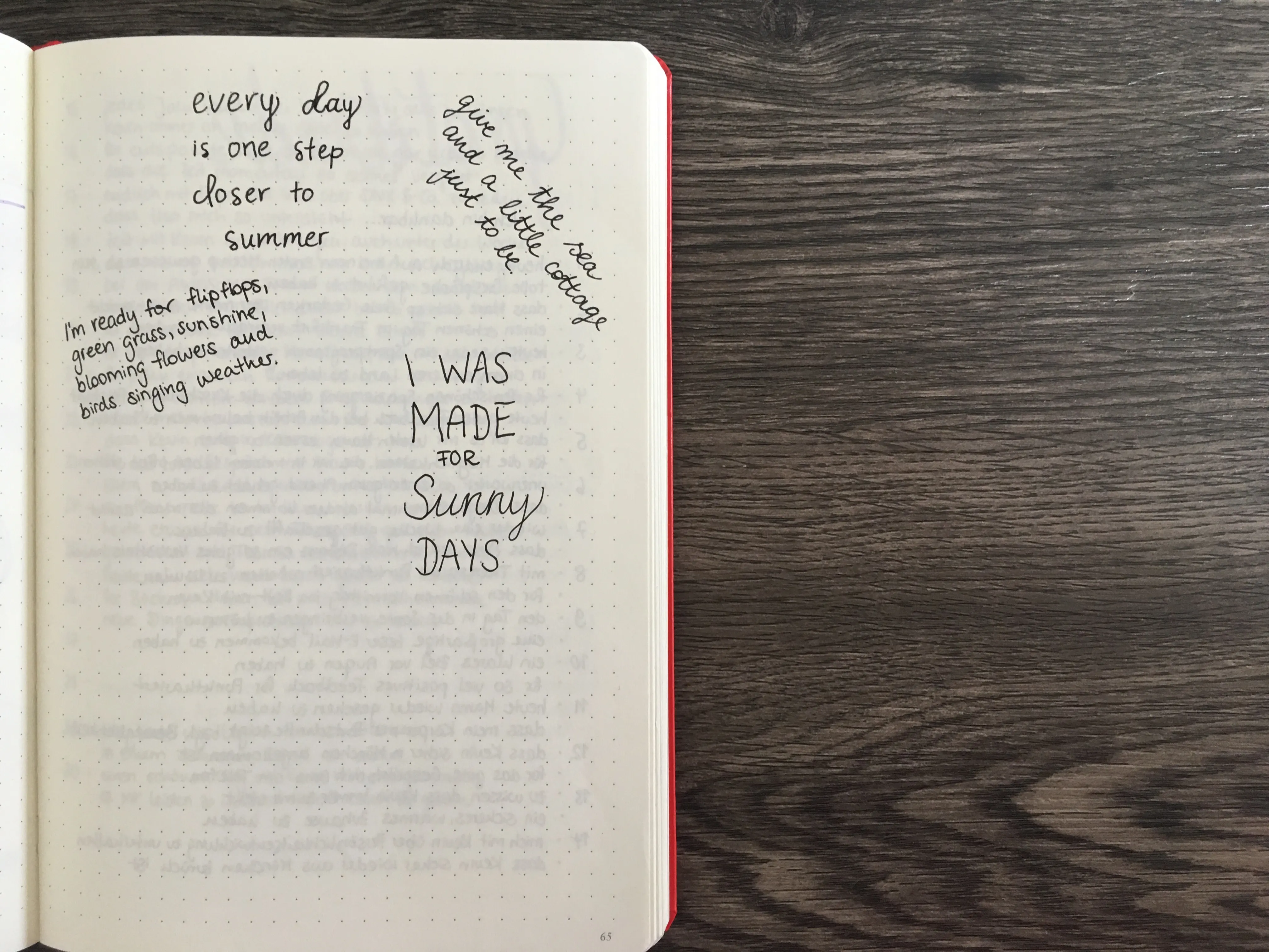 Handschriftliche Sommerzitate mit Schriftzug I was made for sunny days