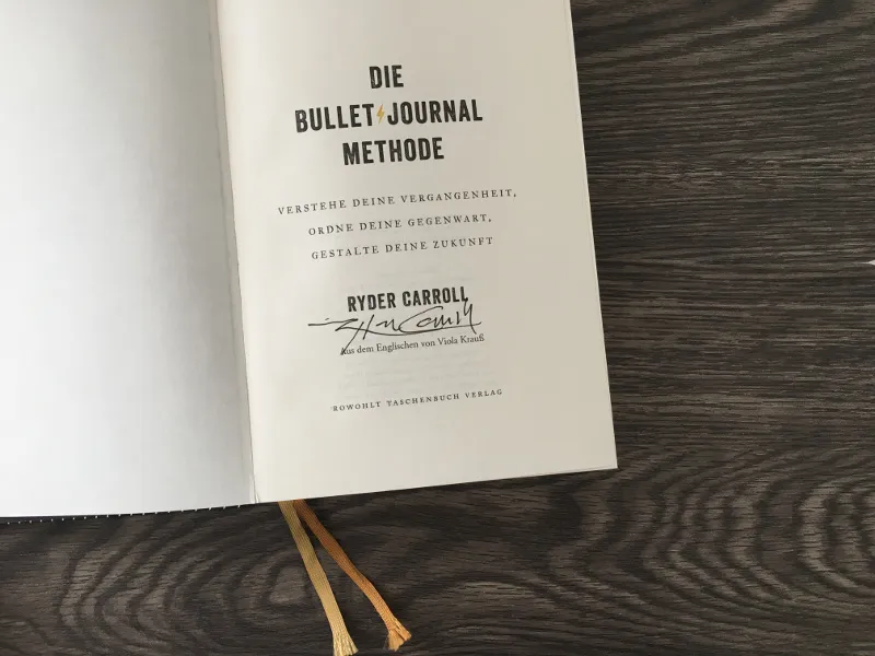 Bullet Journal Methode: Unterschrift Ryder Carroll