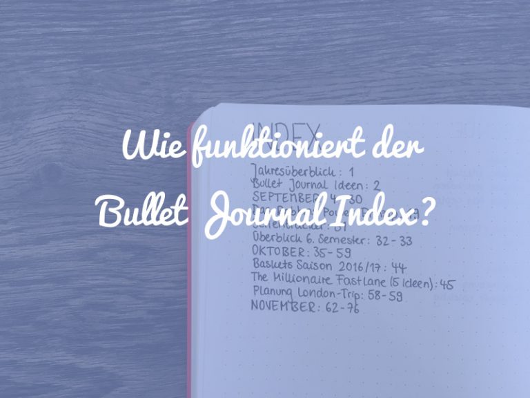 Wie funktioniert der Bullet Journal Index? Punktkariert